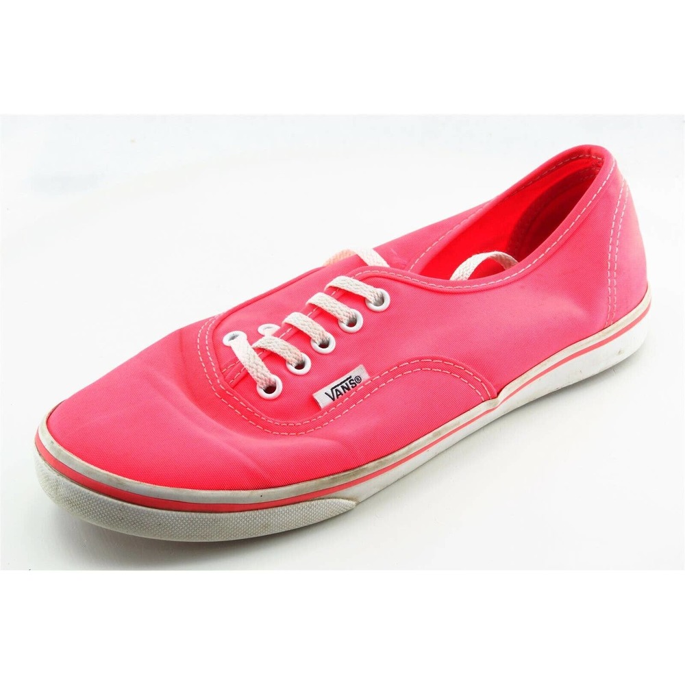VANS Women Sz 7 M Neon Pink Lace Up Fashion Sneakers Fabric Shoe